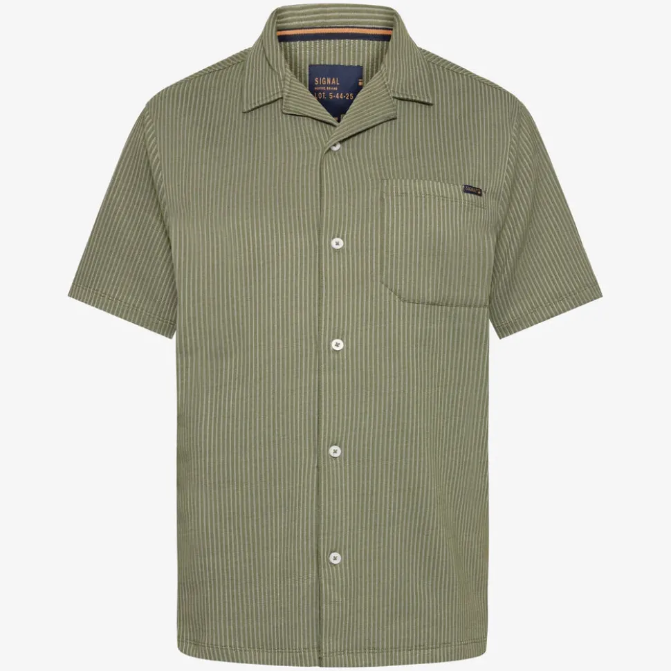 Signal miesten kauluspaita, WILLY SI SHIRT Raidallinen Vihreä