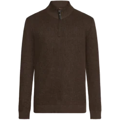 Signal miesten neulepusero KEANUSI STRUCTURE HALFZIP, tummanruskea
