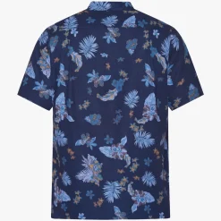 Signal miesten pikeepaita, TRAMP PRINT COTTON LINEN Sininen Kuosi