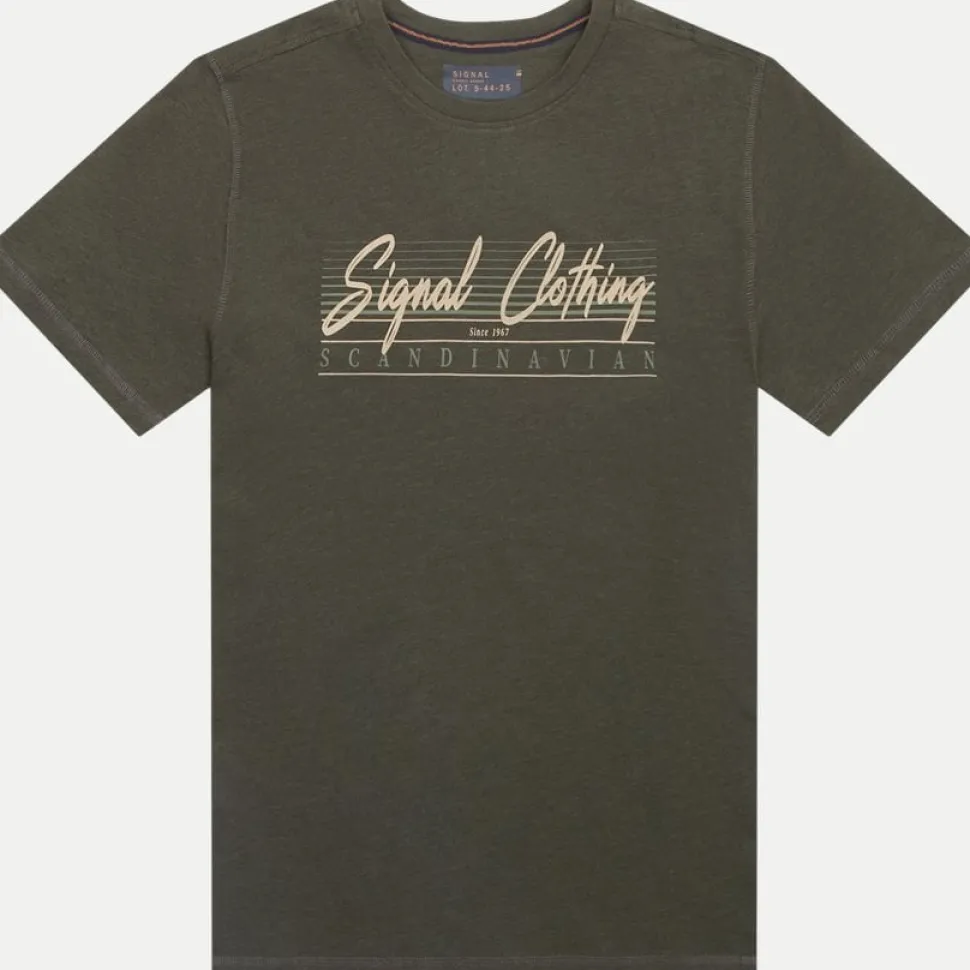 Signal Miesten T-Paita, K LIMASI FRONT PRINT TEE Armeijanvihreä