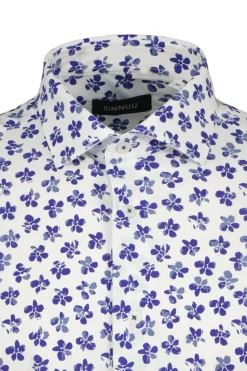 Sinnuu Miesten Kauluspaita, Performance Shirt SS, Sininen Kuosi