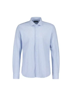 Sinnuu Miesten Kauluspaita TECHNICAL SHIRT STRIPE, MADE IN EUROPE Raidallinen Sininen