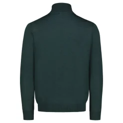 Sinnuu miesten pooloneule Rollneck Merino Wool Made in Italy, tummanvihreä
