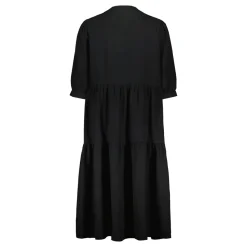 Sinnuu Naisten Mekko SINNUU LINEN DRESS 3/4 FRILL Musta