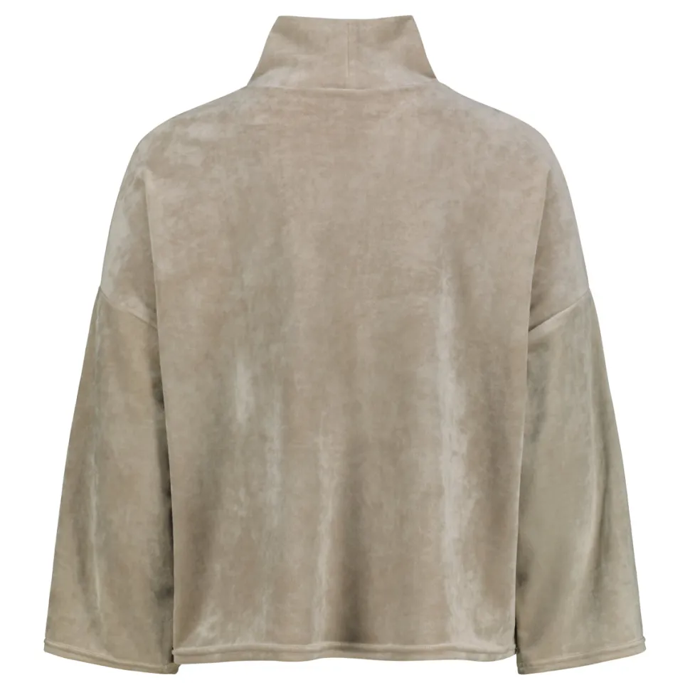 Sinnuu naisten paita Caya Velvet Sweater, vaalea beige