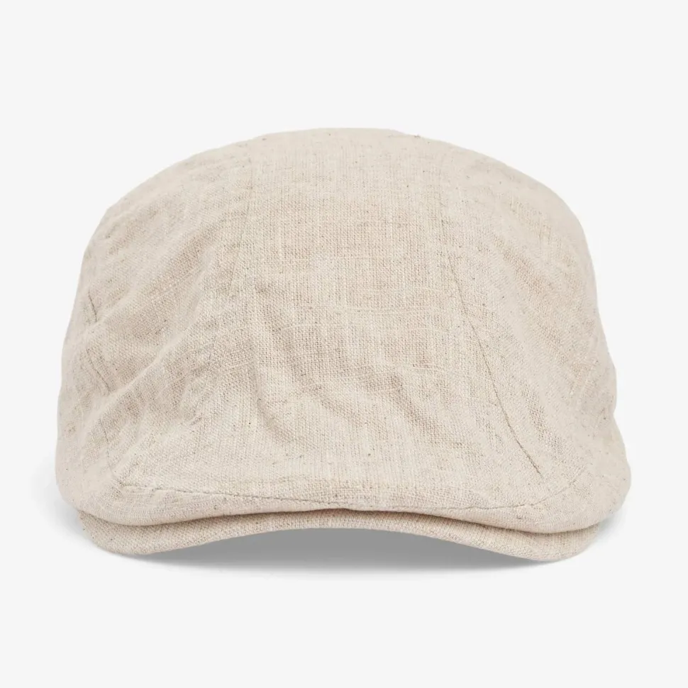State of wow miesten flatcap, ALFRED SIXPENCE LINEN Luonnonvalkoinen