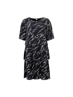 S.T.I. naisten mekko, JENA TRICOT DRESS Musta Kuosi
