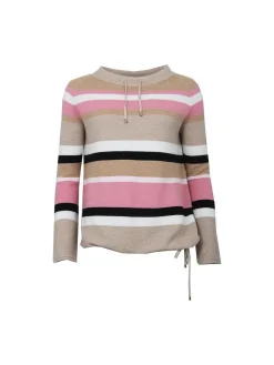 S.T.I naisten neule, MELINA STRIPE Vaaleanpunainen Rait