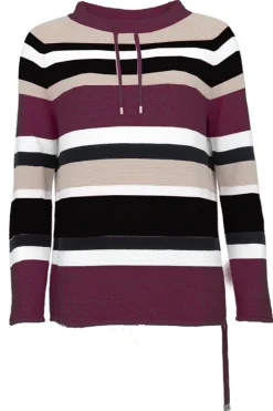 S.T.I naisten neule, MELINA STRIPE Vaaleanpunainen Rait