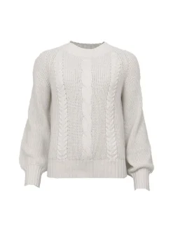 S.T.I naisten neulepusero, BETTE KNIT 60CM Luonnonvalkoinen