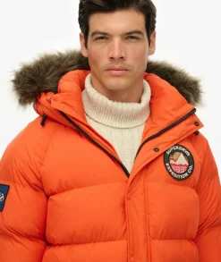 Superdry miesten parkatakki Everest Longline Baffled Parka, oranssi