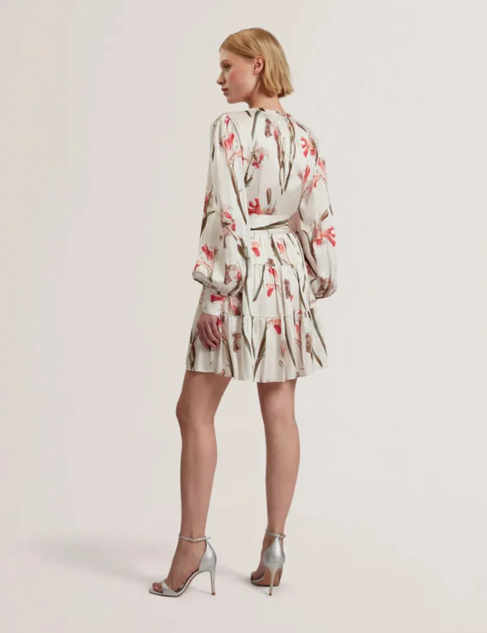 Ted Baker naisten mekko, CUIABA neck Mini Dress Valkopohjainen Kuosi