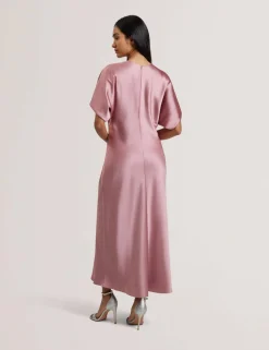 Ted Baker naisten mekko, FIANAA Slouch Sleeve Waisted Column Dres Vaaleanpunainen