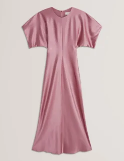 Ted Baker naisten mekko, FIANAA Slouch Sleeve Waisted Column Dres Vaaleanpunainen
