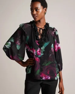 Ted Baker pusero, FAIZIAA BLOUSE Musta Kuosi
