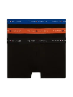 Tommy Hilfiger bokserit 3P Trunk WB Black Orange Blue, musta