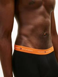Tommy Hilfiger bokserit 3P Trunk WB Black Orange Blue, musta