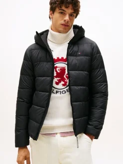 Tommy Hilfiger mieesten takki, MID WEIGHT HOODED JACKET Musta