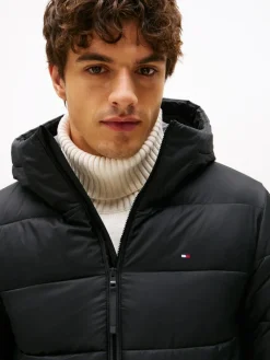 Tommy Hilfiger mieesten takki, MID WEIGHT HOODED JACKET Musta