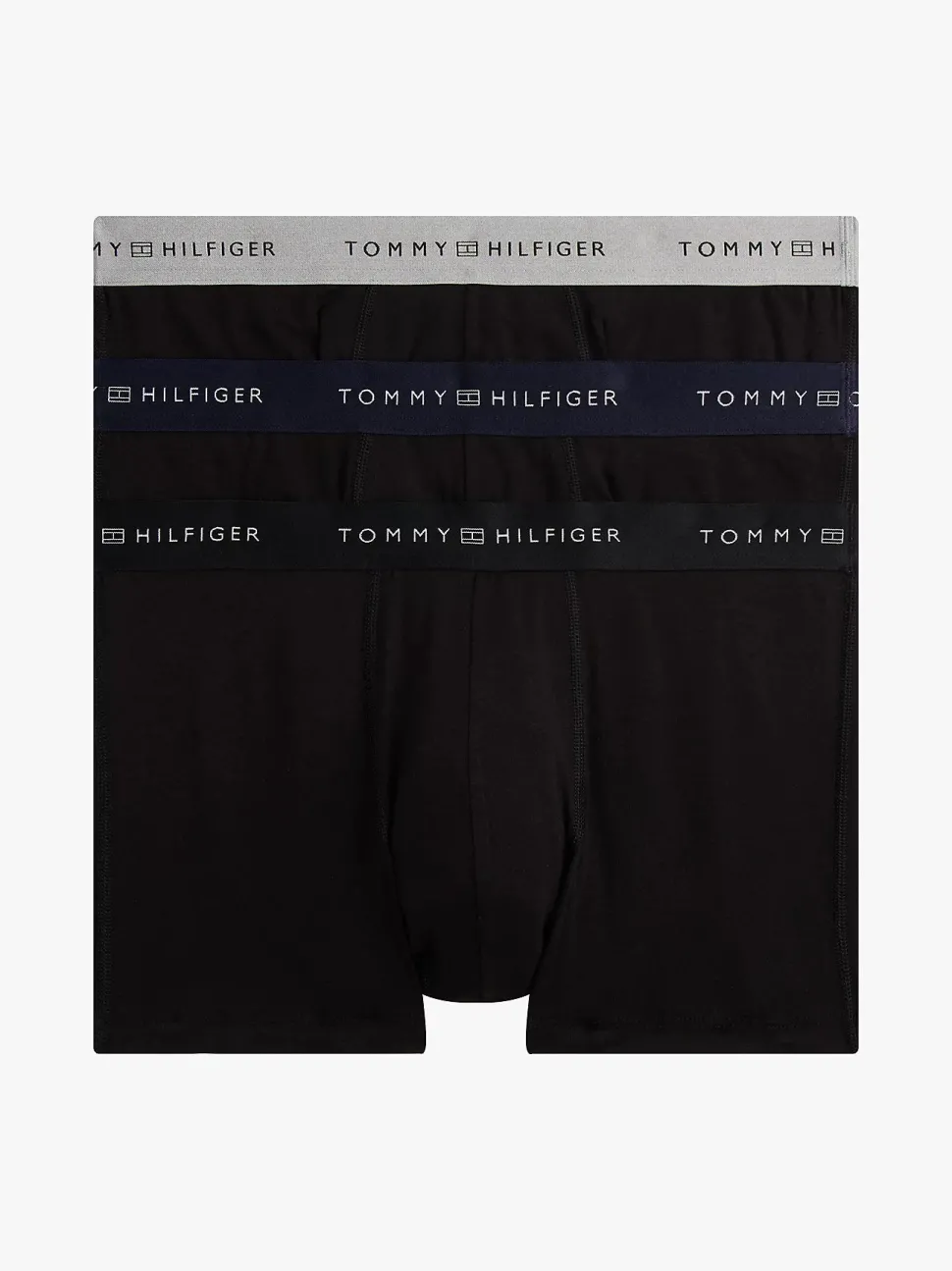 Tommy Hilfiger miesten bokserit 3P Trunk Metallic WB, musta