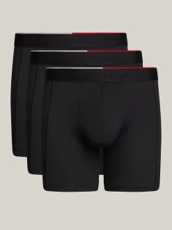 Tommy Hilfiger Miesten Bokserit, 3P BOXER BRIEF MICROMA SPORT Musta
