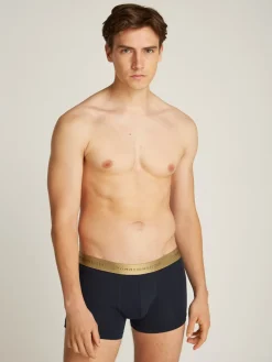 Tommy Hilfiger Miesten Bokserit, 3P TRUNK METALLIC WB Musta