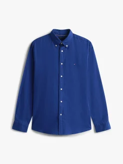 Tommy Hilfiger miesten flanellipaita, FLEX FLANNEL SOLID RF SHIRT Sininen