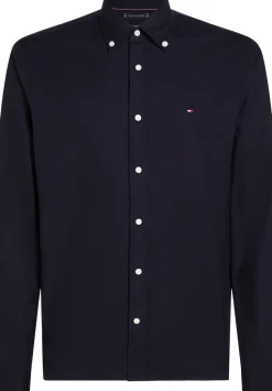 Tommy Hilfiger Miesten Kauluspaita, FLEX BRUSHED SOLID RF SHIRT Tummansininen