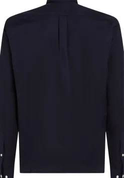 Tommy Hilfiger Miesten Kauluspaita, FLEX BRUSHED SOLID RF SHIRT Tummansininen