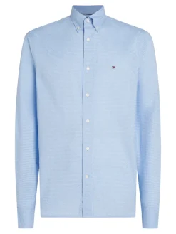 Tommy Hilfiger miesten kauluspaita, FLEX POPLIN MINI PRINT RFSHIRT Sininen Kuosi