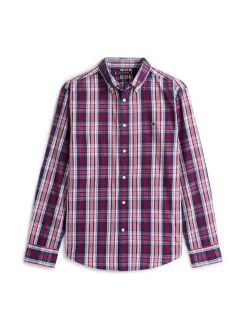 Tommy Hilfiger miesten kauluspaita Flex Poplin Medium Check Shirt, punainen