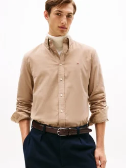 Tommy Hilfiger miesten kauluspaita, SOLID CORDUROY RF SHIRT Beige