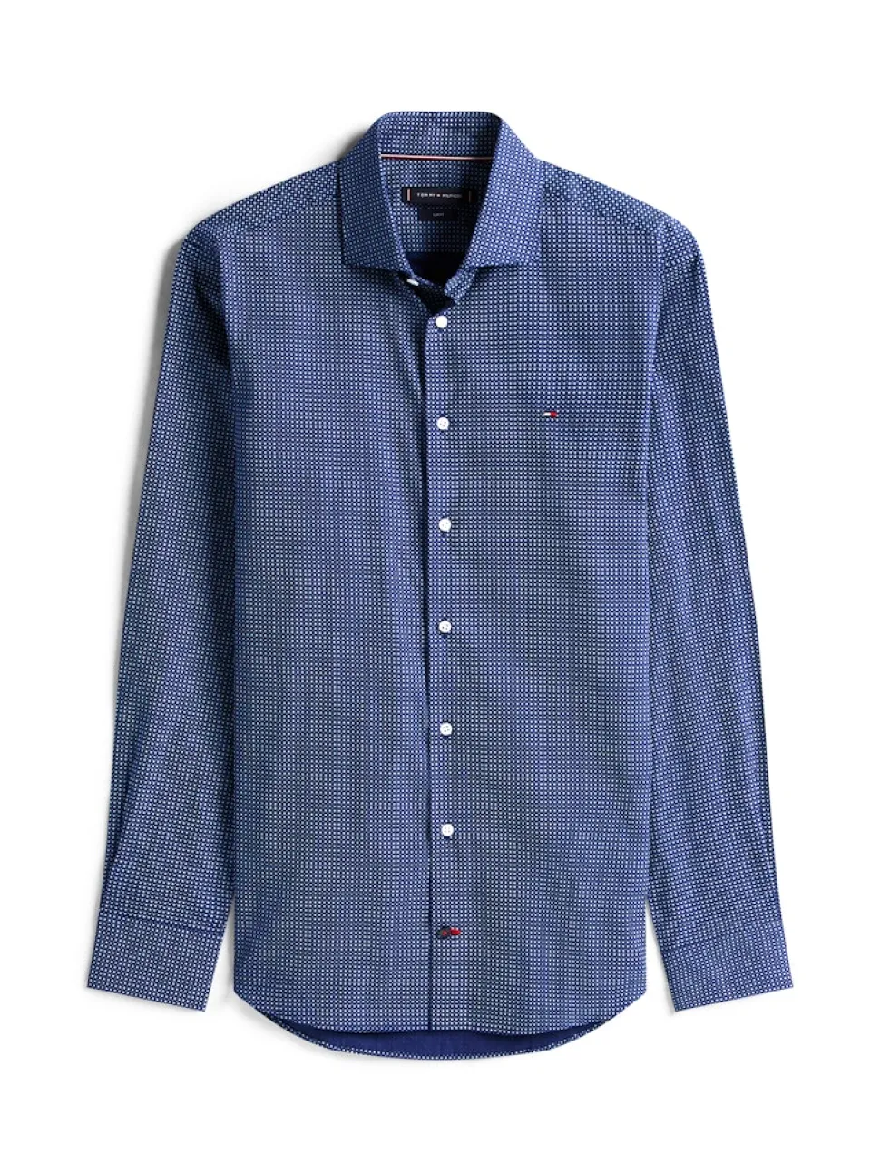 Tommy Hilfiger miesten kauluspaita, CL - FAKE SOLID PRT SF SWS SHIRT Sininen Kuosi