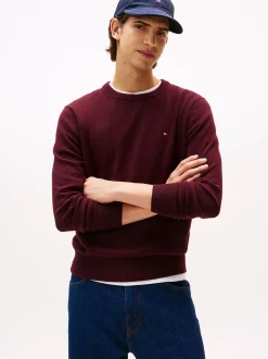 Tommy Hilfiger miesten neule, PIMA ORG CTN CASHMERE CREW NECK Viininpunainen