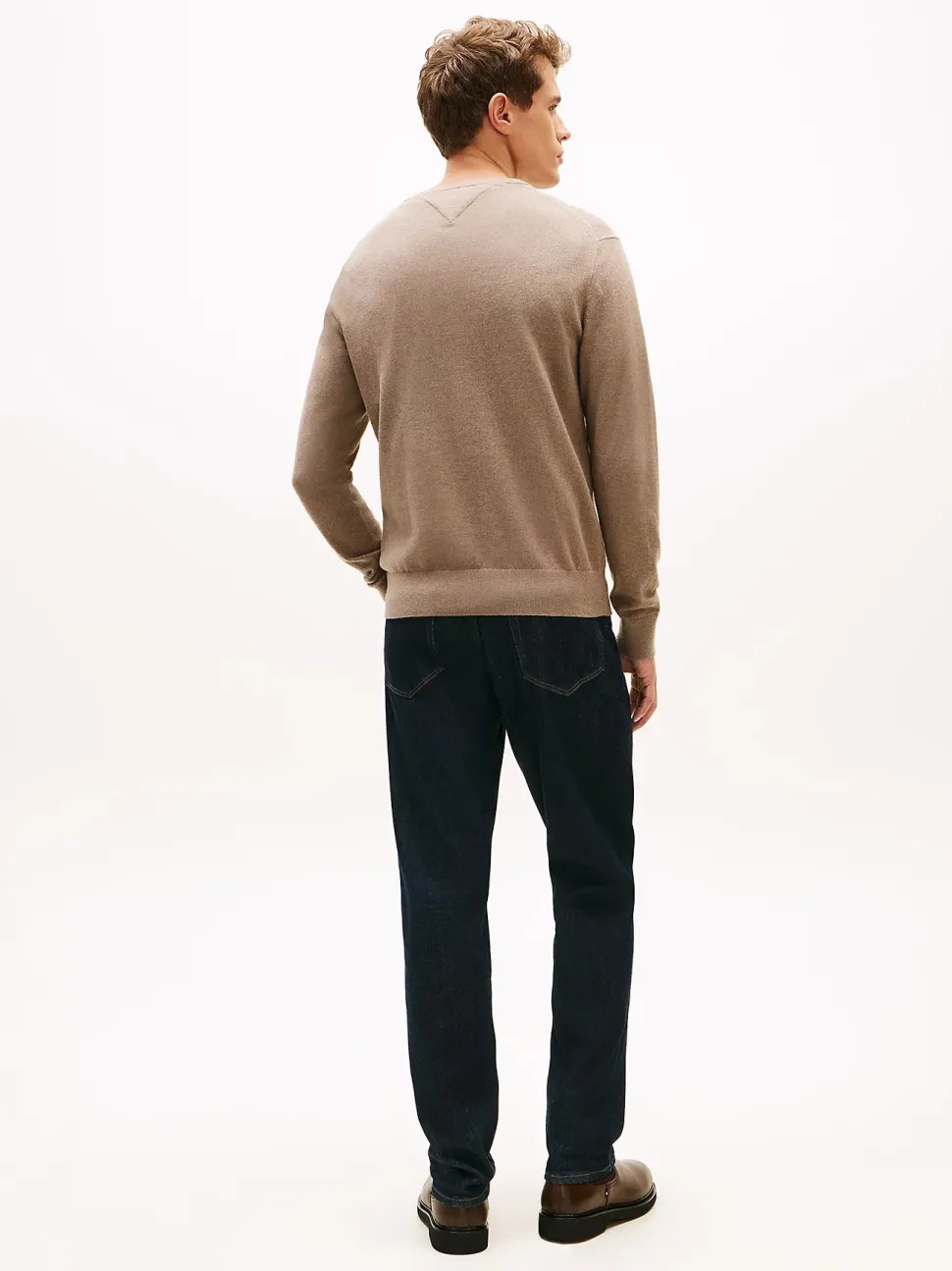 Tommy Hilfiger miesten neulepusero PIMA ORG CTN CASHMERE CREW NECK, kaakaonruskea
