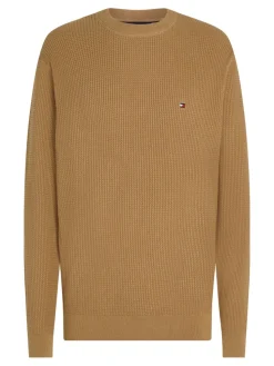 Tommy Hilfiger Miesten Neulepusero, STRUCTURE CREW NK Beige