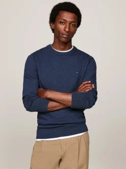 Tommy Hilfiger Miesten Neulepusero, PIMA ORG CTN CASHMERE CREW Indigo