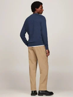 Tommy Hilfiger Miesten Neulepusero, PIMA ORG CTN CASHMERE CREW Indigo