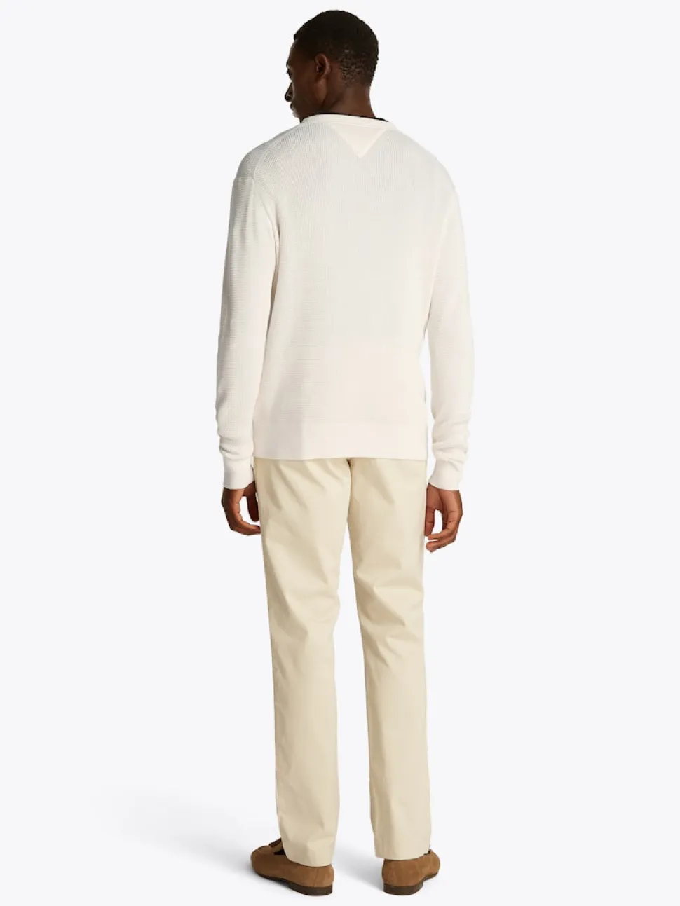 Tommy Hilfiger miesten neule, RACKING STRUCTURE C-NECK Valkoinen