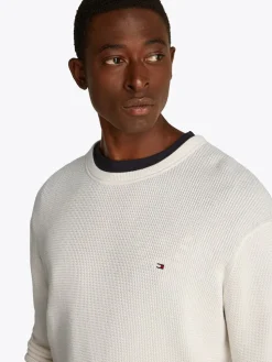 Tommy Hilfiger miesten neule, RACKING STRUCTURE C-NECK Valkoinen