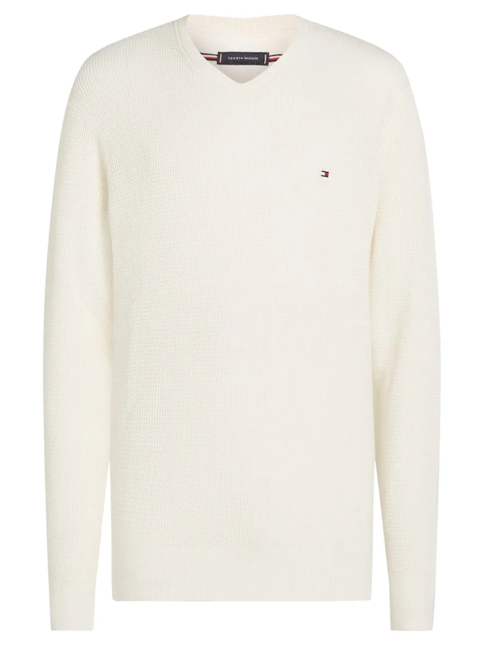 Tommy Hilfiger miesten neule, RACKING STRUCTURE C-NECK Valkoinen