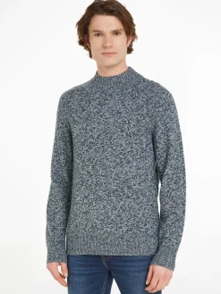 Tommy Hilfiger Miesten Neule, K MULTI HTR MERINO MOCK NK Tummanharmaa