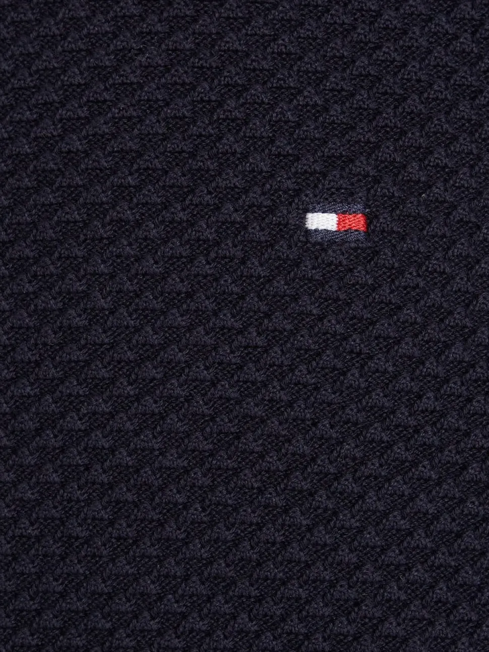 Tommy Hilfiger Miesten Neulepusero, OVAL STRUCTURE CREW Tummansininen