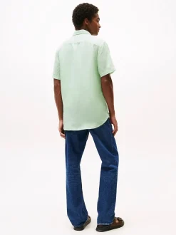 Tommy Hilfiger miesten paita, PIGMENT DYED LINEN RF SS Mintunvihreä