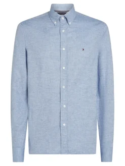 Tommy Hilfiger Miesten Paita, BRUSHED SOLID SF SHIRT Keskisininen