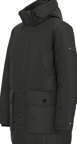 Tommy Hilfiger Miesten Parkatakki, ROCKIE NON FUR DOWN PARKA Musta