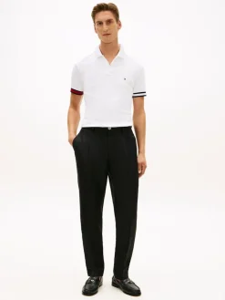 Tommy Hilfiger miesten pikeepaita RWB Cuff Liquid Cottom Slim Polo, valkoinen