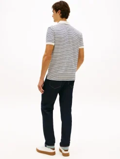 Tommy Hilfiger miesten pikeepaita Liquid Cotton Reg Seasonal Polo, raidallinen sininen