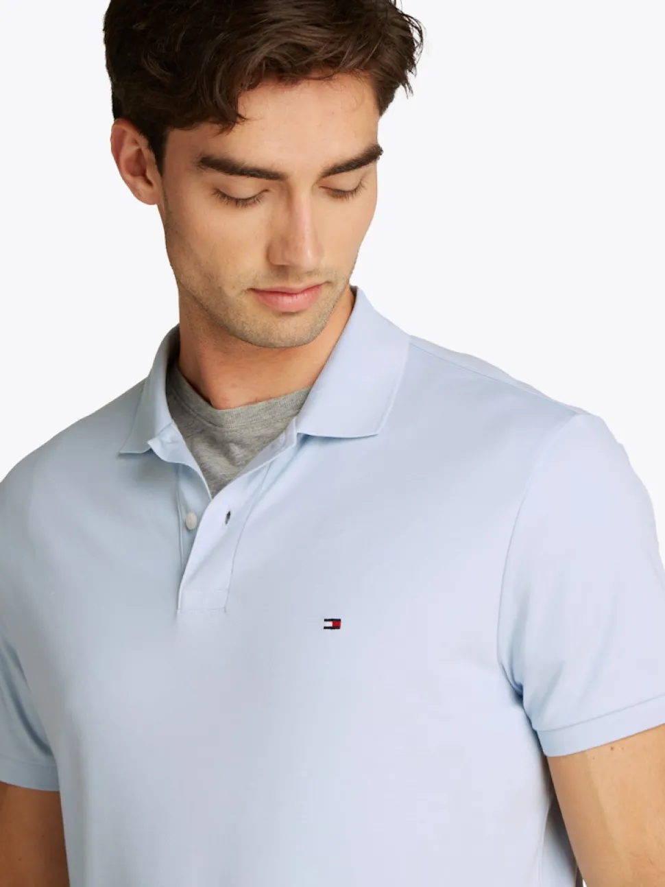 Tommy Hilfiger miesten pikeepaita, LIQUID COTTO REG SEASONAL POLO Vaaleansininen