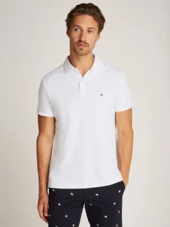 Tommy Hilfiger Miesten Pikeepaita, LIQUID COTTON ESSENTIAL Valkoinen